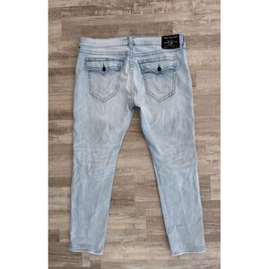True Religion‎ Men's Geno Flap Big T Relaxed Slim Fit Light Wash Jeans 42x33